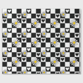 Zwart wit geruit inpakpapier (Vlak)