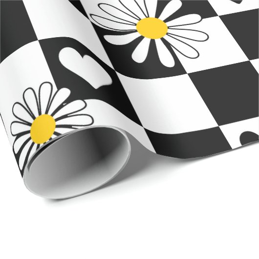 Zwart wit geruit inpakpapier (Rol Hoek)