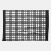 Zwart-wit geruit keukenhanddoek met ruitpatroon (Horizontaal)