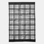 Zwart-wit geruit keukenhanddoek met ruitpatroon (Verticaal)