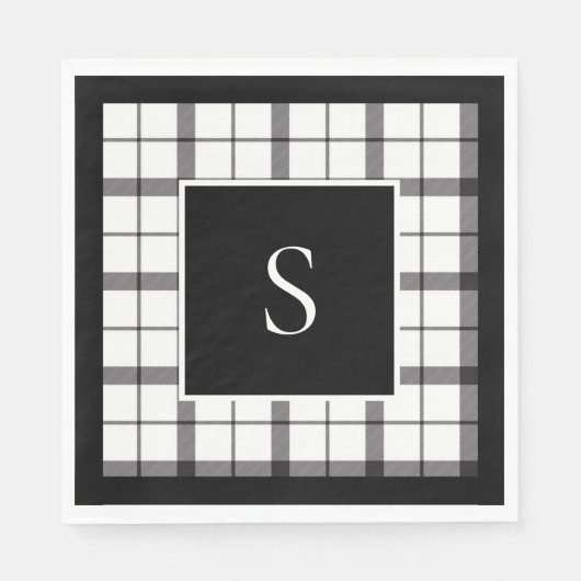 Zwart, Wit, Geruit, Klasse, Chic, Modern Servet (Voorkant)