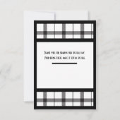 Zwart, Wit, Geruit, Klasse, Chic, Modern, Stijlvol Bedankkaart (Achterkant)