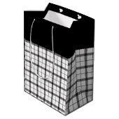 Zwart, Wit, Geruit, Klasse, Chic, Modern, Stijlvol Medium Cadeauzakje (Achterkant Gekanteld)