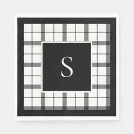 Zwart, Wit, Geruit, Klassiek, Chic, Modern Servet