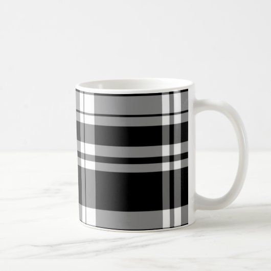 Zwart-wit geruit koffiemok (Rechts)
