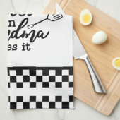 Zwart-wit geruit met citaat theedoek (Quarter Fold)