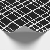 Zwart-wit geruit, modern cadeaupapier (Hoek)
