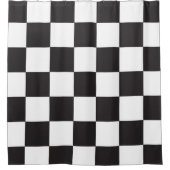 Zwart wit geruit modern patroon douchegordijn (Voorkant)