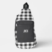 Zwart-wit geruit monogram sling bag (Voorkant)