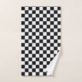 Zwart-wit geruit motief bad handdoek (Handdoek)