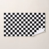 Zwart-wit geruit motief bad handdoek (Handdoek)