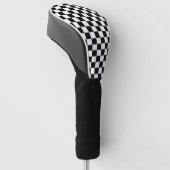 Zwart-wit geruit motief golfheadcover (Schuin)