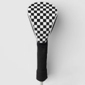 Zwart-wit geruit motief golfheadcover (Voorkant)
