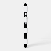 Zwart-wit geruit motief iPhone 16 hoesje (Linkerkant)