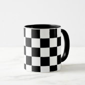 Zwart-wit geruit motief mok (Voorkant rechts)