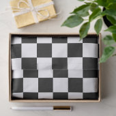 Zwart-wit geruit motief tissuepapier (Geschenk)
