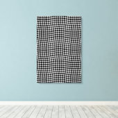Zwart Wit Geruit Naadloos Patroon Canvas Afdruk (Insitu (Houten vloer))