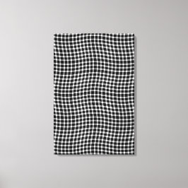 Zwart Wit Geruit Naadloos Patroon Canvas Afdruk