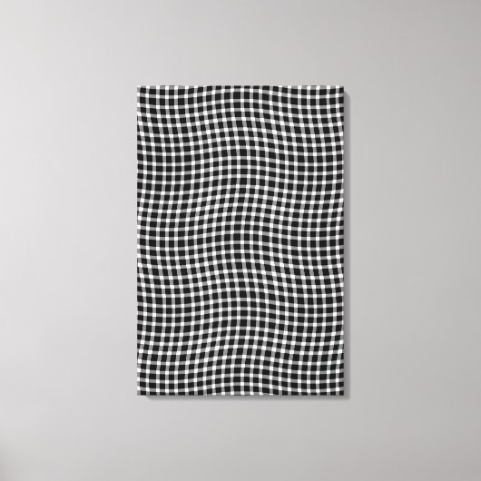 Zwart Wit Geruit Naadloos Patroon Canvas Afdruk (Voorkant)