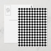 Zwart-wit geruit ontwerp briefkaart (Voorkant / Achterkant)
