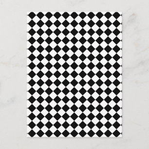 Zwart-wit geruit ontwerp briefkaart