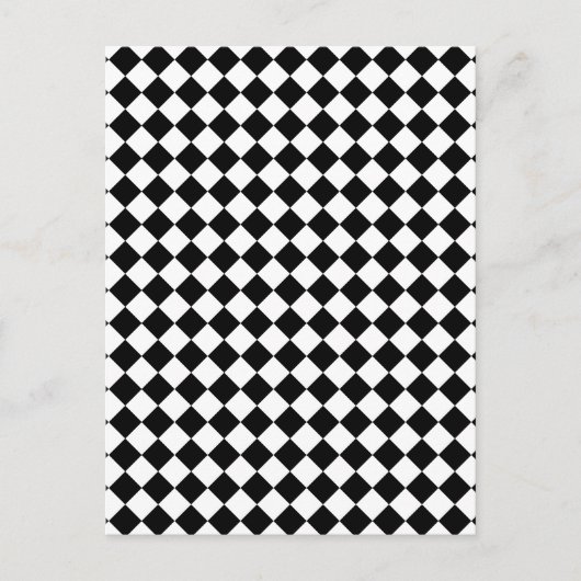 Zwart-wit geruit ontwerp briefkaart (Voorkant)