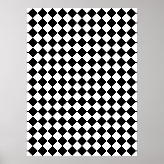 Zwart-wit geruit ontwerp poster (Voorkant)
