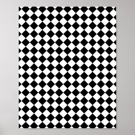 Zwart-wit geruit ontwerp poster (Voorkant)