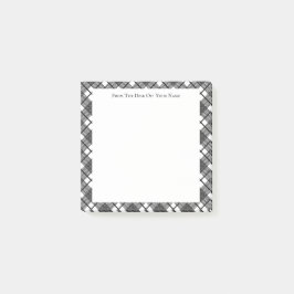 Zwart-wit geruit patroon bewerkbare stickies post-it® notes