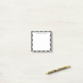 Zwart-wit geruit patroon bewerkbare stickies post-it® notes (Op bureau)