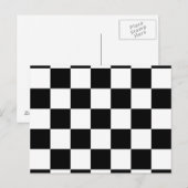Zwart-wit geruit patroon briefkaart (Voorkant / Achterkant)