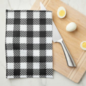 Zwart-wit geruit patroon Buffalo Plaid Theedoek (Quarter Fold)