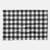 Zwart-wit geruit patroon Buffalo Plaid Theedoek (Horizontaal)