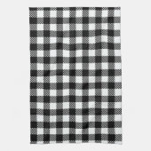 Zwart-wit geruit patroon Buffalo Plaid Theedoek (Verticaal)