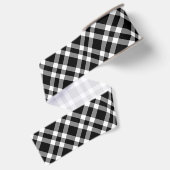 Zwart-wit geruit patroon grosgrain lint (Achterkant)
