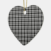 Zwart-wit geruit patroon keramisch ornament (Links)