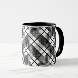 Zwart-wit geruit patroon Little Glen koffiemok M Mok