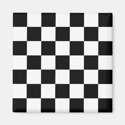 Zwart-wit geruit patroon magneet (Voorkant)