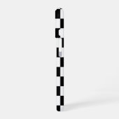 Zwart Wit Geruit Patroon met Monogram iPhone 16 Hoesje (Linkerkant)