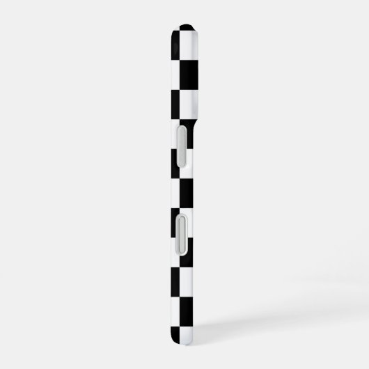 Zwart Wit Geruit Patroon met Monogram iPhone 16 Hoesje (Rechterkant)