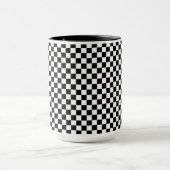 Zwart-wit geruit patroon mok (Midden)