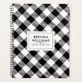 Zwart-wit geruit patroon planner (Voorkant)