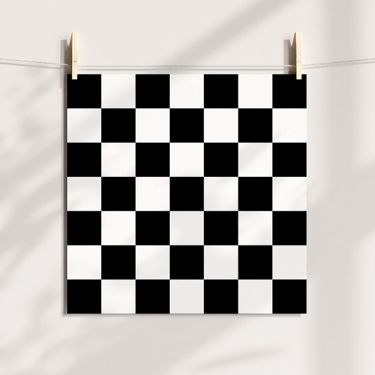 Zwart-wit geruit patroon poster