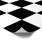 Zwart-wit geruit patroon poster (Hoek)