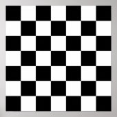 Zwart-wit geruit patroon poster (Voorkant)