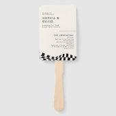 Zwart & wit geruit patroon Trouwprogramma Handwaaier (Voorkant)