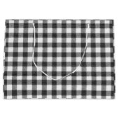Zwart-wit geruit plaid boerderijthema groot cadeauzakje (Voorkant)
