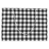 Zwart-wit geruit plaid boerderijthema groot cadeauzakje (Achterkant)