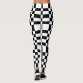 Zwart-wit geruit Punk Leggings (Achterkant)