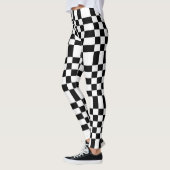 Zwart-wit geruit Punk Leggings (Links)